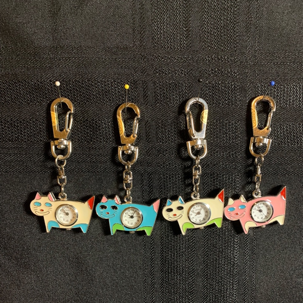 Kitty Cat Clip on Watch (choose from 4 colors)